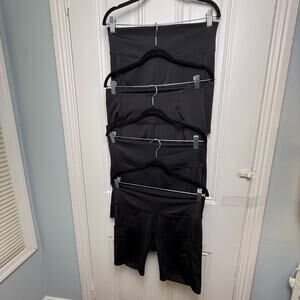 Bundle of 4: Biker Shorts Womens Large Black Pockets Activewear Stretch